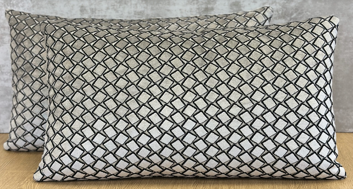 Black Grey Rectangle Pillow