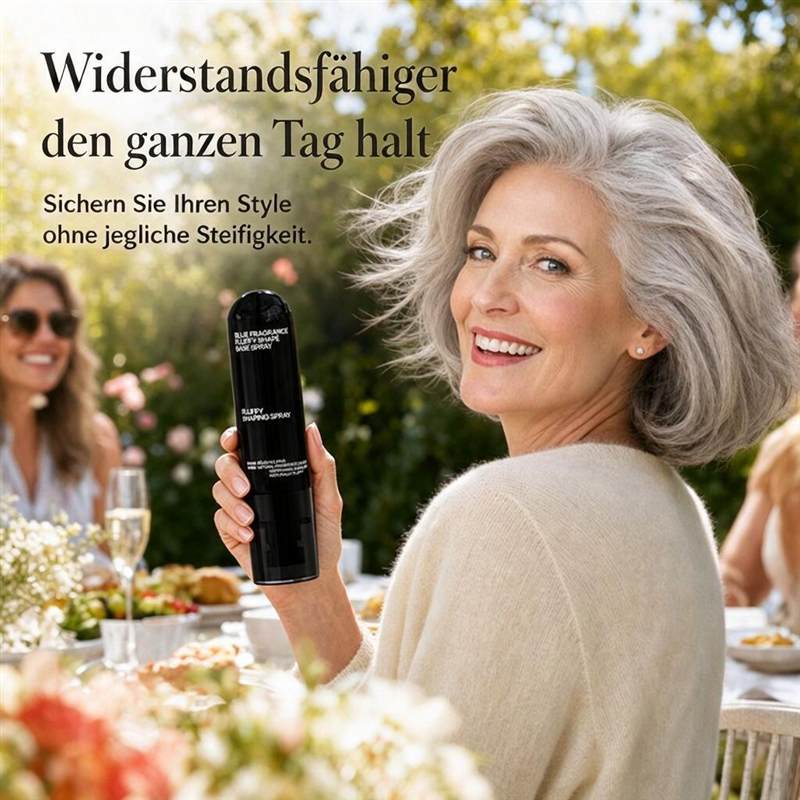 👩 Volumen- und Fixierspray mit Pfirsichduft – für leichtes, schwungvolles Haar und langanhaltenden Halt.