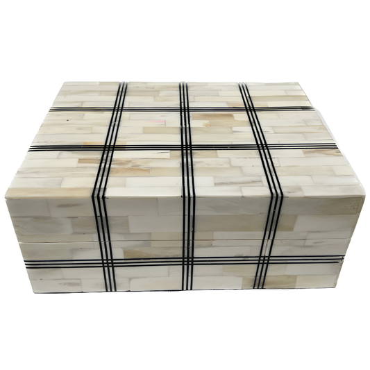 Bone Box With Black Grid