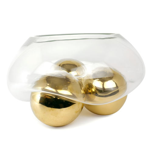 Clear/Gold Gravity 3 Balls Bowl