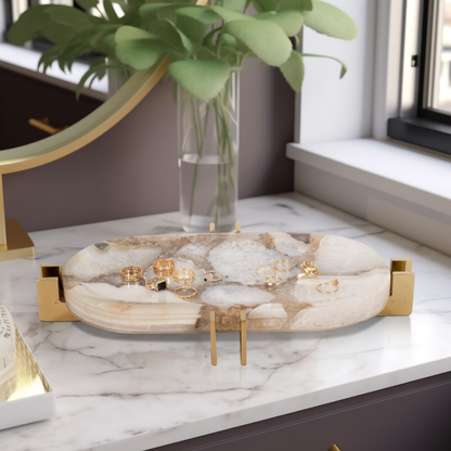 Agate and Brass Tray