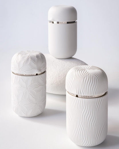 Candle in Petals Porcelain Jar