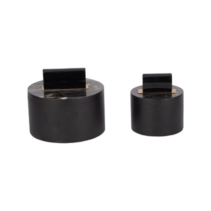 Black Round Resin Boxes