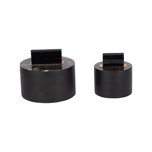 Black Round Resin Boxes