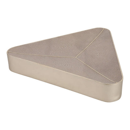 Beige Faux Shagreen Triangular Bowl