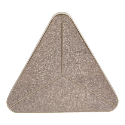 Beige Faux Shagreen Triangular Bowl