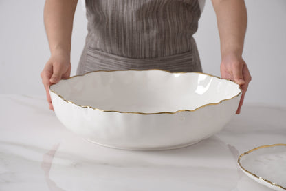 Extra Large Shallow Bowl - Gold