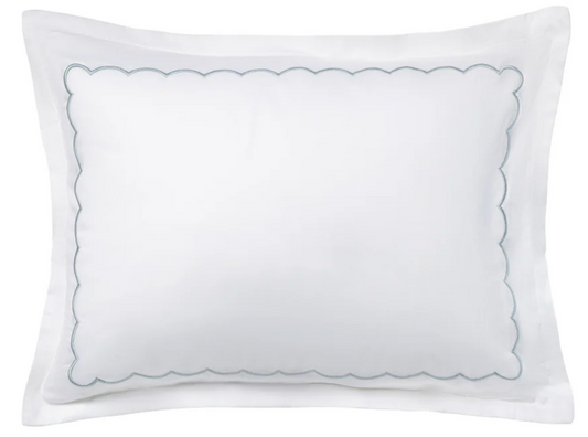 DH Scallop Hotel Linen Sham - Blue