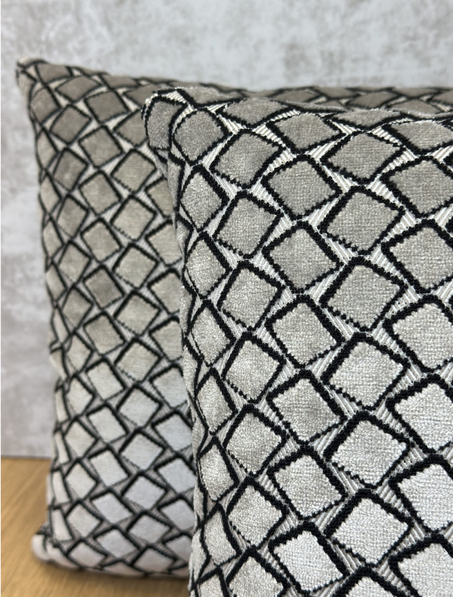 Black Grey Rectangle Pillow