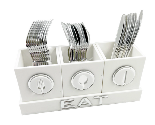 FORK, SPOON & KNIFE HOLDER - White