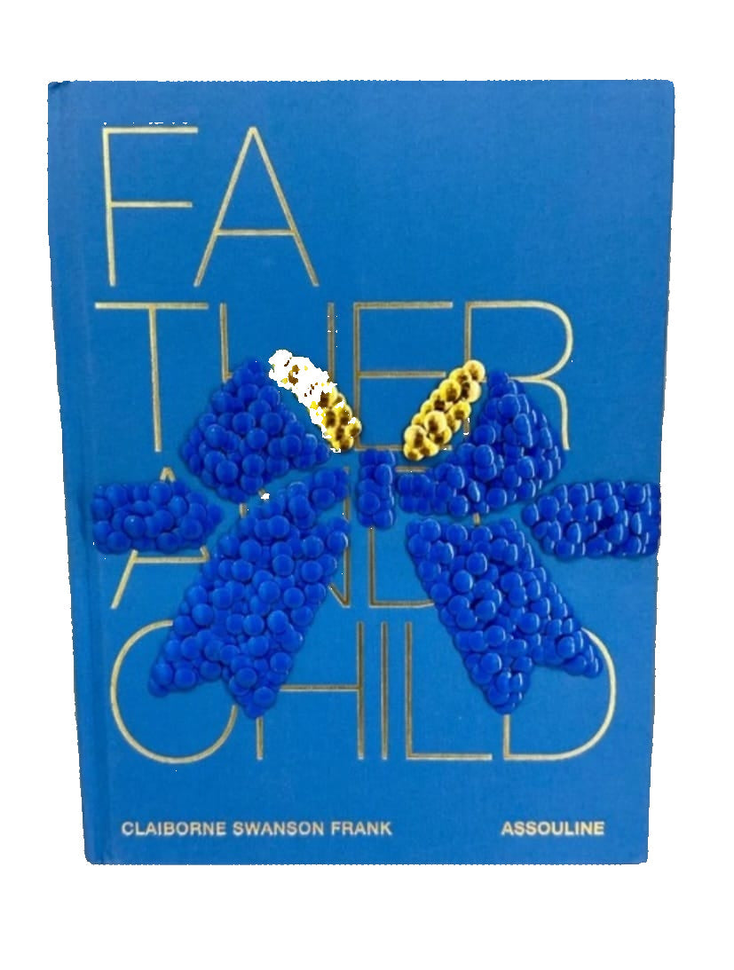 Father & Child w\Blue and Gold Bow