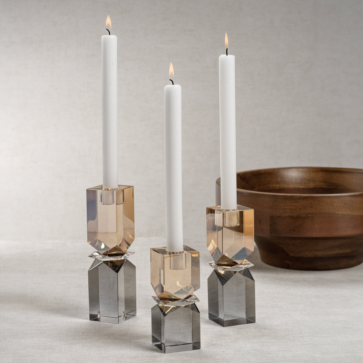 "CRYSTAL CANDLE HOLDER" SET