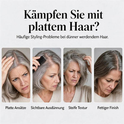 👩 Volumen- und Fixierspray mit Pfirsichduft – für leichtes, schwungvolles Haar und langanhaltenden Halt.