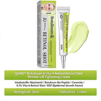 🔥Nur noch 3 Stunden: 70 % Rabatt🔥 QIAWI™ Botulinum & Vita-A Retinol Shot – Straffende Creme gegen Falten✨