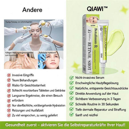 🔥Nur noch 3 Stunden: 70 % Rabatt🔥 QIAWI™ Botulinum & Vita-A Retinol Shot – Straffende Creme gegen Falten✨