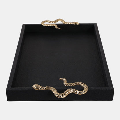 Faux Leather Snake Tray