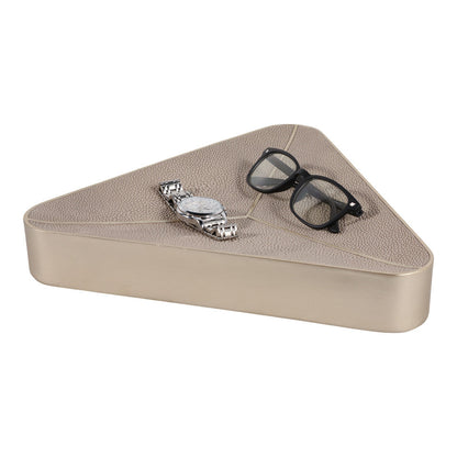Beige Faux Shagreen Triangular Bowl