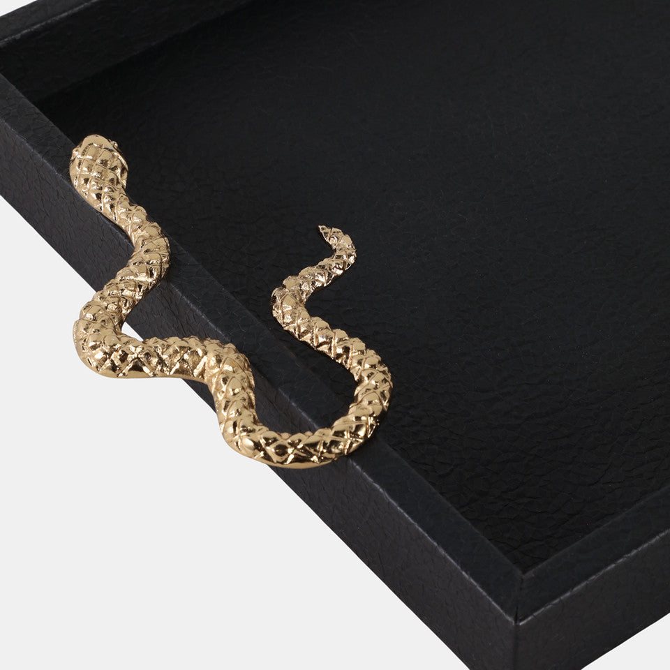 Faux Leather Snake Tray