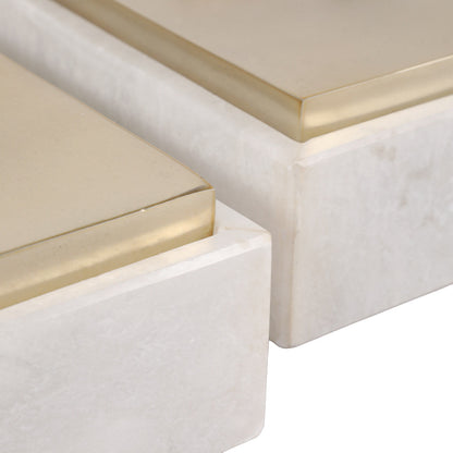 Alabaster and Gold Boxes
