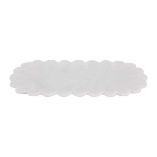 Flat Scallop Edge Marble Tray