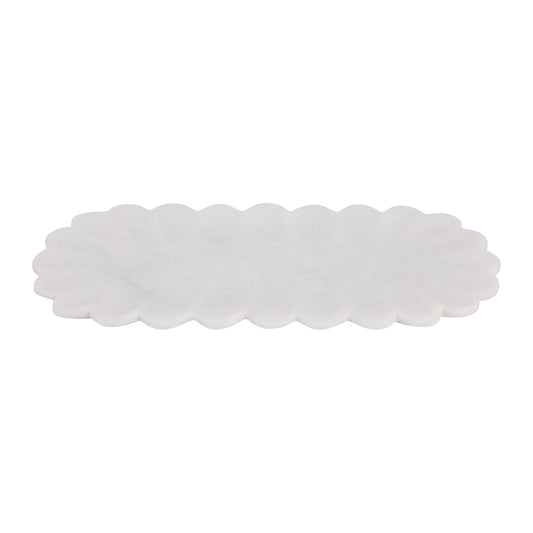 Flat Scallop Edge Marble Tray